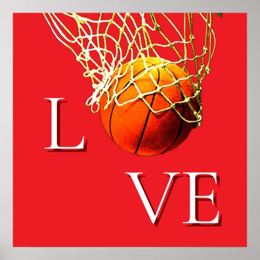 Basketball I Love Poster (Voorkant)