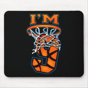 Basketball Ik ben 9 Boy Girl 9th Birthday Muismat