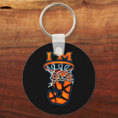 Basketball Ik ben 9 Boy Girl 9th Birthday Sleutelhanger (Voorkant)