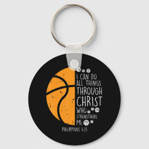 Basketball ik kan dingen doen bijbelse god Jezus Sleutelhanger