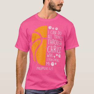 Basketball ik kan dingen doen bijbelse god Jezus T-shirt