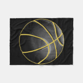 Basketball Illustratie Black Gold Ball Design Str Fleece Deken (Voorkant (Horizontaal))