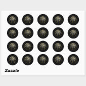 Basketball Illustratie Black Gold Ball Design Str Ronde Sticker (Vel)