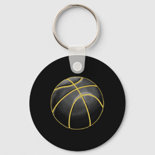 Basketball Illustratie Black Gold Ball Design Str Sleutelhanger