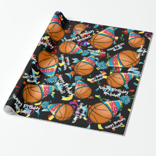 Basketball in een partijdig Pet Gepersonaliseerd Cadeaupapier