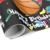 Basketball in een partijdig Pet | Gepersonaliseerd Cadeaupapier (Rol Hoek)