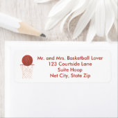 Basketball in het Hoop Net het Schilderen Adres Etiket (Insitu)