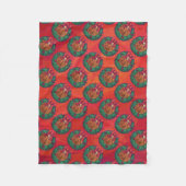 Basketball in Holly Wreater Pattern op Red Fleece Deken (Voorkant)
