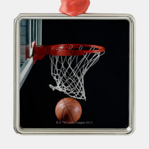 Basketball in Hoop Metalen Ornament