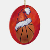 Basketball in Santa Hat Keramisch Ornament (Rechts)