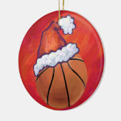 Basketball in Santa Hat Keramisch Ornament (Links)