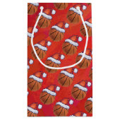Basketball in Santa Hat Pattern Klein Cadeauzakje (Achterkant)