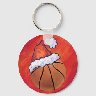 Basketball in Santa Hat Sleutelhanger
