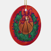 Basketball Inside Kerstmis Keramisch Ornament (Rechts)
