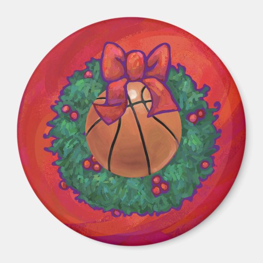 Basketball Inside Kerstmis Magneet (Voorkant)