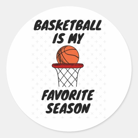 Basketball is mijn favoriete seizoen 8 ronde sticker (Voorkant)