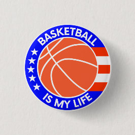 Basketball is mijn leven! ronde button 3,2 cm