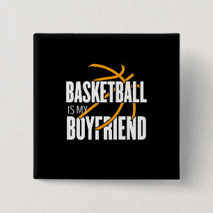 Basketball is mijn vriend vierkante button 5,1 cm