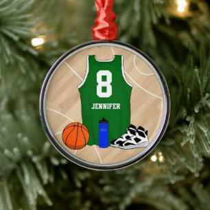 Basketball Jersey op 'court green' Metalen Ornament