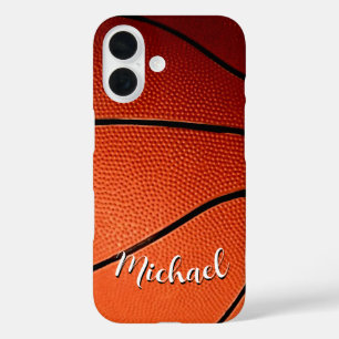 Basketball Jouw naam Aangepast iPhone 16 Hoesje