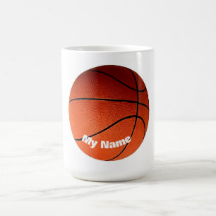 Basketball Jouw naam Aangepast Koffiemok