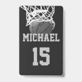 Basketball Jouw naam Badge (Back)