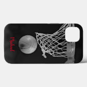 Basketball Jouw naam Black White Red Case-Mate iPhone Case (Achterkant (horizontaal))