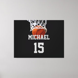 Basketball Jouw naam Canvas Afdruk