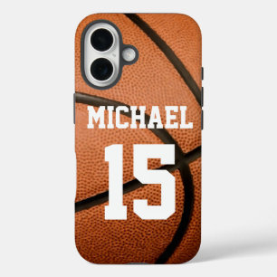 Basketball Jouw naam iPhone 16 Hoesje