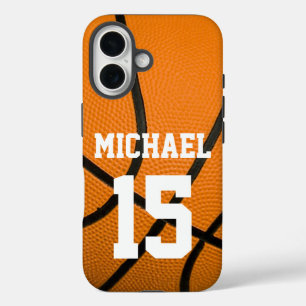 Basketball Jouw naam  iPhone 16 Hoesje