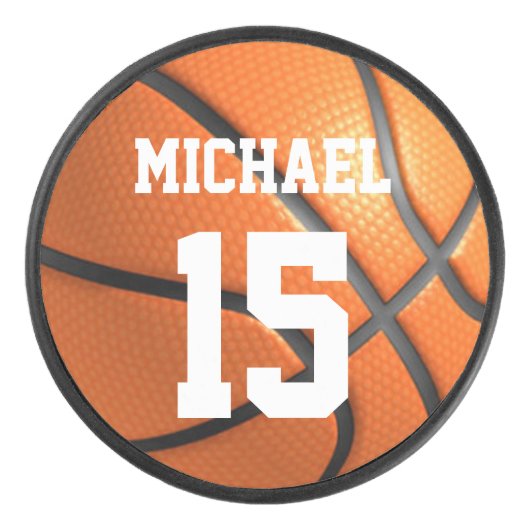 Basketball Jouw naam Hockey Puck (Voorkant)