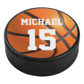 Basketball Jouw naam Hockey Puck (3/4)