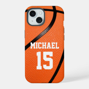 Basketball Jouw naam iPhone 15 Hoesje