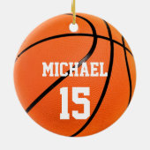 Basketball Jouw naam Keramisch Ornament (Achterkant)