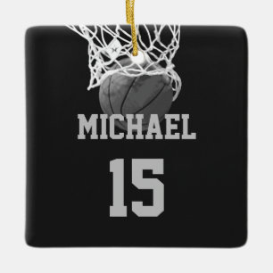 Basketball Jouw naam Keramisch Ornament