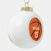 Basketball Jouw naam Keramische Bal Ornament (Links)