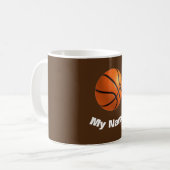 Basketball Jouw naam Koffiemok (Voorkant links)