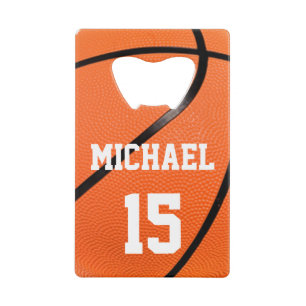 Basketball Jouw naam Kredietkaart Flessenopener