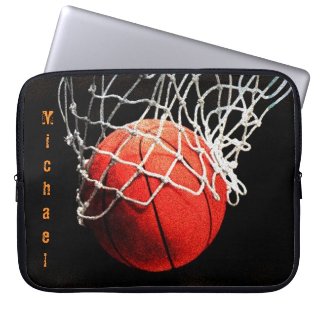 Basketball Jouw naam Laptop Sleeve (Voorkant)