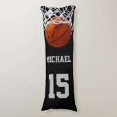 Basketball Jouw naam Lichaamskussen (Voorkant Verticaal)