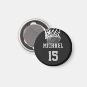 Basketball Jouw naam Magneet (Voorkant / Achterkant)