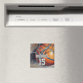 Basketball Jouw naam Magneet (Insitu (Vaatwasser))