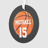 Basketball Jouw naam Ornament (voorkant)