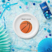 Basketball Jouw naam Papieren Bordje (Feest)