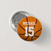 Basketball Jouw naam Ronde Button 3,2 Cm (Voorkant /achterkant)