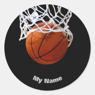 Basketball Jouw naam Ronde Sticker