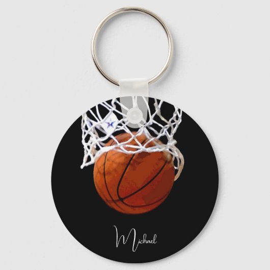 Basketball Jouw naam Sleutelhanger (Voorkant)