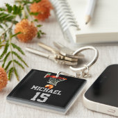 Basketball Jouw naam Sleutelhanger (Voorkant Rechts)