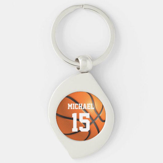 Basketball Jouw naam Sleutelhanger (Voorkant)