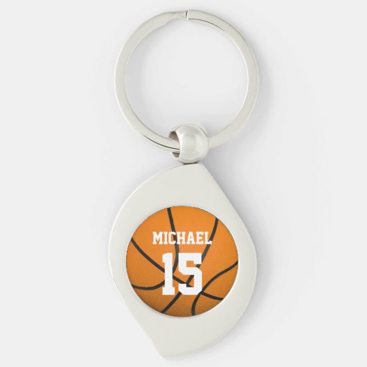 Basketball Jouw naam Sleutelhanger (Voorkant)
